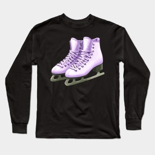 Pink Ice Skating Boots Long Sleeve T-Shirt